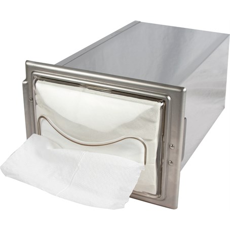 San Jamar Clear/St Steel Interfold In-Counter Napkin Dispenser